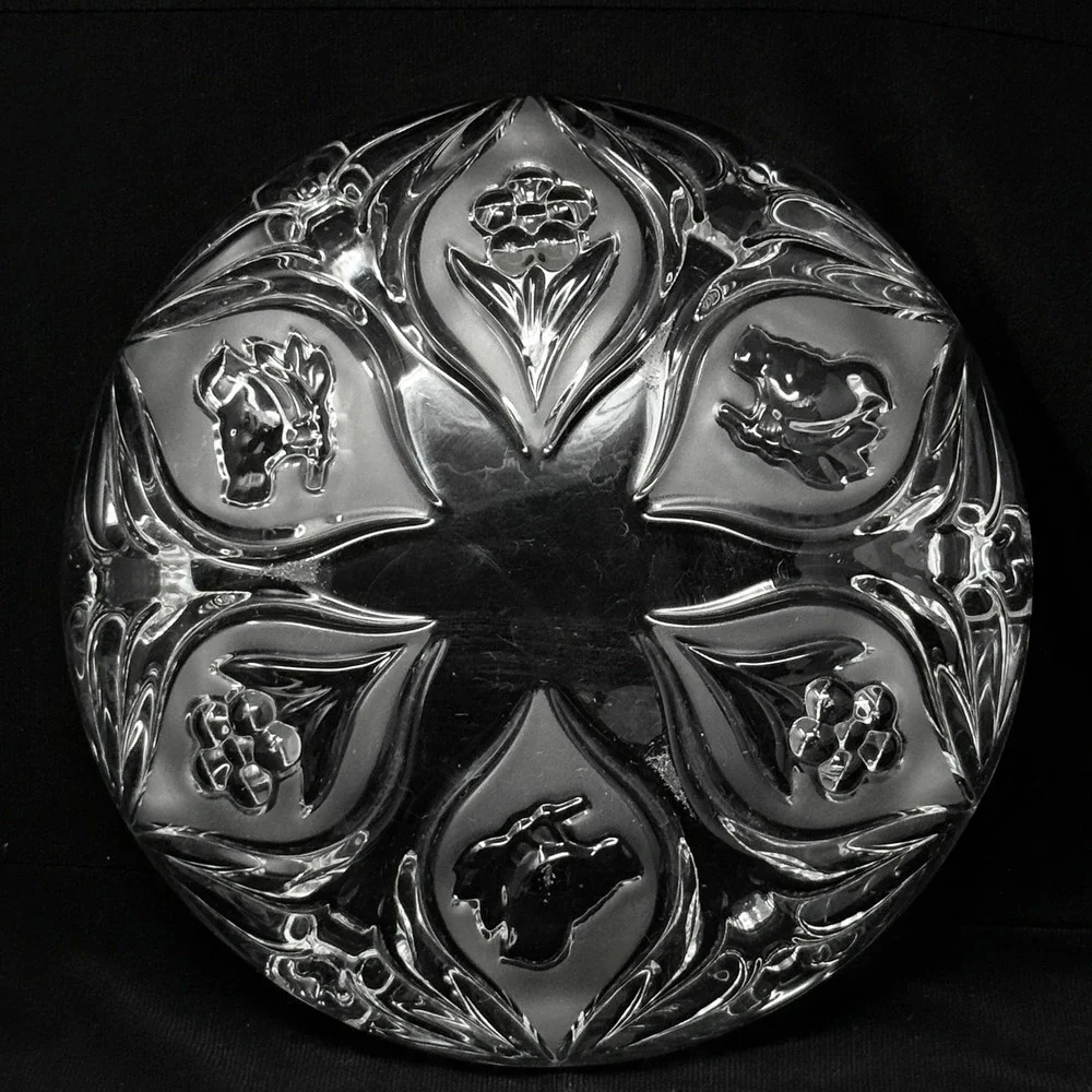 Studio Nova Crystal Ashtray Key Catcher Bowl Bird Daisy Floral Heavy Thick‎ 7